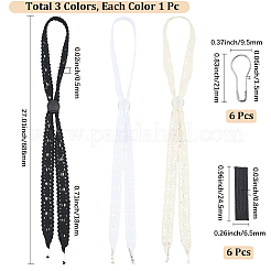 3 pezzo di mentoniera rimovibile flessibile per cappello in poliestere 3 colori&nbsp;FIND-GF0008-51