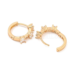 Créoles en laiton avec zircone cubique de micro pave&nbsp;EJEW-A107-11A-KCG