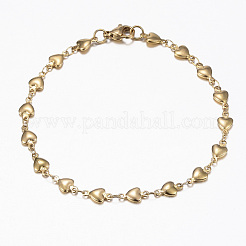 Conjuntos de joyas de cadena de eslabones de corazón de acero inoxidable 304&nbsp;X-SJEW-H103-A-01G