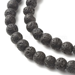 Perlenkette aus natürlichem Lavagestein und Zirkonia&nbsp;NJEW-JN03760