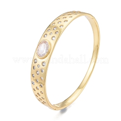 Ovaler Armreif mit Zirkonia&nbsp;BJEW-G651-10G-04