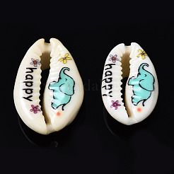 Perle di conchiglia naturale stampate&nbsp;SSHEL-N032-29
