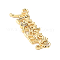 Laiton micro pavé clair zircone cubique liens&nbsp;KK-D357-03G-G