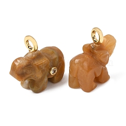 Natürliche Topas-Jade-Anhänger mit Schnitzereien&nbsp;G-H357-01G-08
