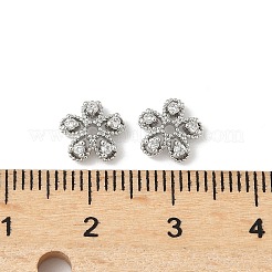 Capuchons de perles en zircone cubique transparent micro pave en laiton&nbsp;KK-V015-22P