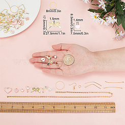 DIY-Sets zum Basteln von rosa Herz-Charm-Ohrringen&nbsp;DIY-SC0017-86
