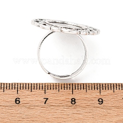 Ferro regolabile componenti dell'annata del fiore di barretta impostazioni lunetta lega cabochon&nbsp;X-PALLOY-O036-19AS