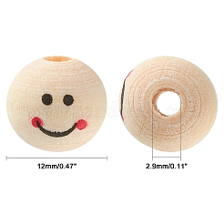 Bedruckte Holzperlen&nbsp;WOOD-C001-02A