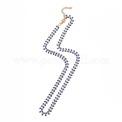 Collana con catena a maglie a spiga di grano smaltata&nbsp;NJEW-P220-02G