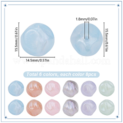 48pcs 6 Farben undurchsichtige Acrylperlen&nbsp;OACR-SC0001-80