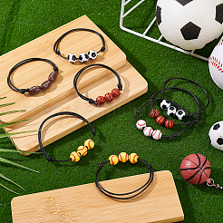 20 Stück 5 Stile Sport Thema Acryl Perlen Armbänder für Männer Frauen&nbsp;BJEW-GA0001-19