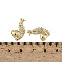 Pendentifs avec zircon cubiques à micro-pavés en laiton&nbsp;KK-I358-040G