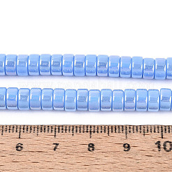 Brins de perles en verre opaque plaquées de couleur AB&nbsp;GLAA-T026-3x6mm-P07