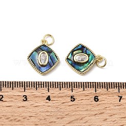 Pendentifs avec zircon cubiques à micro-pavés en laiton&nbsp;KK-K384-07G