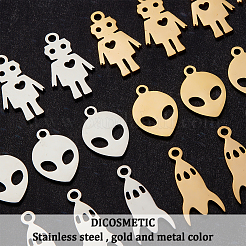 24 pendentif découpé au laser en acier inoxydable 201 de style 6&nbsp;STAS-DC0008-58