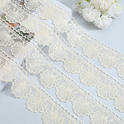 4.7~5 Yards Baumwoll-Spitzenband in Muschelform mit Blumen&nbsp;OCOR-GF0003-95C