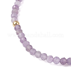 10 bracciale elastico con perline di semi di vetro e ametista naturale&nbsp;BJEW-JB12545