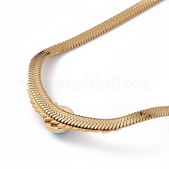 Collier pendentif en turquoise synthétique avec chaînes à chevrons en acier inoxydable 304&nbsp;NJEW-P269-06A-G