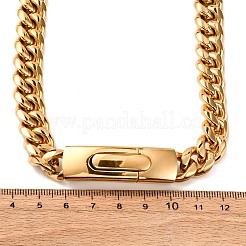 Collares de cadena de eslabones cubanos de acero inoxidable 304 de 12 mm&nbsp;NJEW-C099-03G