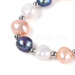 Bracelets coulissants réglables en perles et en laiton&nbsp;BJEW-T022-15C