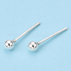 925 boucles d'oreilles puces boule ronde en argent massif&nbsp;STER-T005-01C