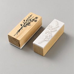 8 tampon en caoutchouc en bois à thème floral&nbsp;AJEW-WH0596-325B