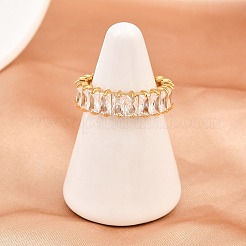 Fingerringe aus 304 Edelstahl mit Mikropflaster und Zirkonia&nbsp;RJEW-D336-11G