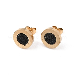 Boucles d'oreilles à tige rondes et plates en acier inoxydable 304&nbsp;EJEW-H175-02G-02