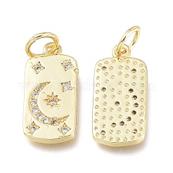 Breloques en laiton zircon cubique transparent&nbsp;ZIRC-L076-054G