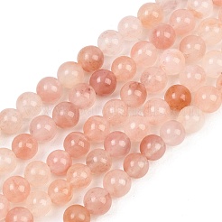 Fili di perle di giada persiana rosa naturale color fiore di pesco&nbsp;G-NH0071-A01-6mm