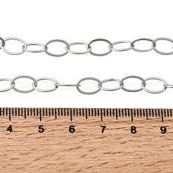 6 mm flache ovale Gliederkette aus Edelstahl 201 für Unisex&nbsp;NJEW-K302-13P
