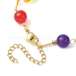 Braccialetto a catena a maglie rotonde con perline miste naturali e sintetiche&nbsp;BJEW-JB09971