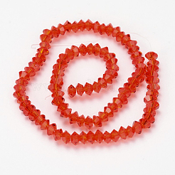 Perles en verre transparentes toupie à facettes&nbsp;GLAA-J082-A16