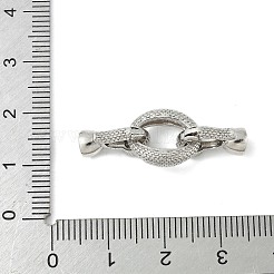 Micro pavé di ottone trasparente cubic zirconia piegato su fermagli&nbsp;LS-KK-M326-01P