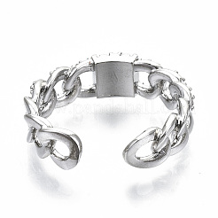 Anneaux de manchette en laiton micro pave zircone cubique&nbsp;RJEW-S045-011P-NR