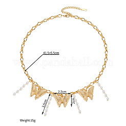 Collane a bavaglino in acciaio inossidabile 304 con strass di cristallo e nappa di perline artificiali.&nbsp;WGF7F64-02