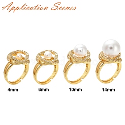 Verstellbare Ringfassungen aus Messing mit Mikropflaster und Zirkonia&nbsp;KK-K297-05G