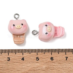 Pendentifs en résine opaque et poudre pailletée&nbsp;RESI-B044-13P