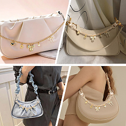 2 stücke legierung & messing bowknot stern herz anhänger legierung kabel kette tasche dekorative ketten&nbsp;HJEW-BBC0001-34