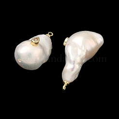 Anhänger aus Messing und Perlmutt mit Mikropavé-Fassung aus Zirkonia&nbsp;KK-H259-13B-G02