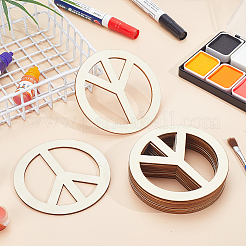 Set di 10 ciondolo in legno grezzo con simbolo della pace per la pittura artistica&nbsp;DIY-WH0591-579