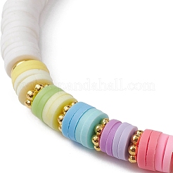 Heishi Surfer Stretch-Armband aus Fimo&nbsp;BJEW-JB09642-01