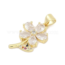 Pendentifs avec zircon cubiques à micro-pavés en laiton&nbsp;KK-D317-129G