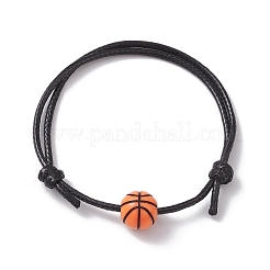 Sportliches Armband aus geflochtenen Acrylperlen und gewachsten Polyesterschnüren&nbsp;BJEW-JB10152