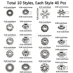 400 stücke 10 stile tibetanische legierung abstandshalterperlen&nbsp;TIBEB-PA0001-06
