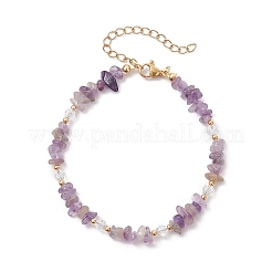 Armbänder aus natürlichen Amethyst-Chip-Perlen für Frauen&nbsp;X-BJEW-JB11742-03