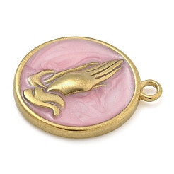 Pendentifs en acier inoxydable 304 émaillés&nbsp;STAS-M084-09G-04