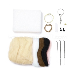 Kit de feutrage à l'aiguille porte-clés chat&nbsp;DIY-P062-02