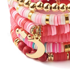Juego de pulseras elásticas hechas a mano con cuentas heishi de arcilla polimérica&nbsp;BJEW-JB07397