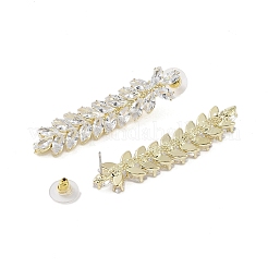 Boucles d'oreilles en laiton avec zircone cubique de micro pave&nbsp;EJEW-B046-20G